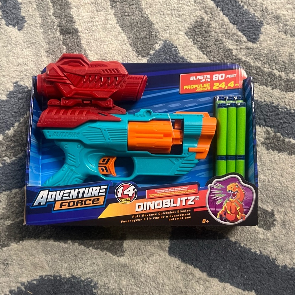 DinoBlitz Toy Blaster - Blue, Orange, Red